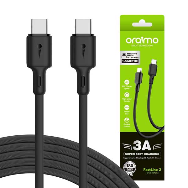 Oraimo FastLine 2 3A Type C to C 1.5M Data Cable