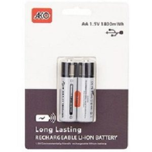 باتری قلمی قابل شارژ آکو AA 1.5V 1800 mWh