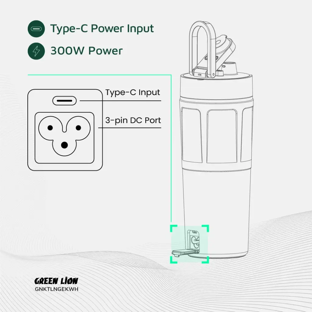 کتری برقی 600 میلی لیتری گرین Green Lion Kettle & Go Electric 600mL