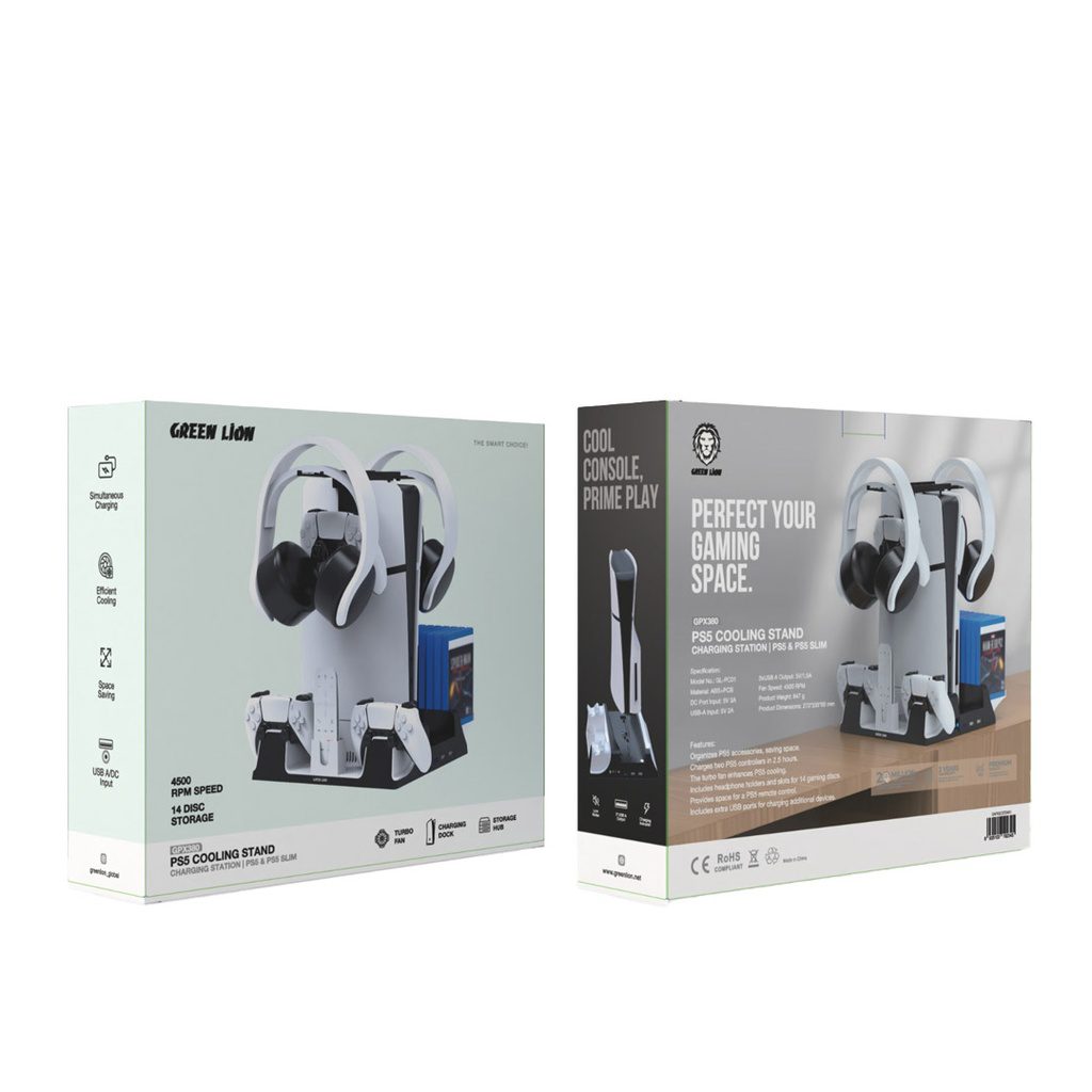 پایه شارژ و خنک کننده پلی استیشن ۵ گرین لاین Stand Green Lion PS5